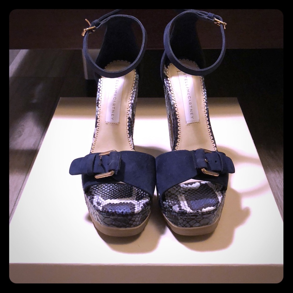 Stella McCartney Suade and Snake Skin Heels
